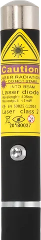 Starlight Z1 violet laserpen – close-up van het waarschuwingslabel met de laserklasse